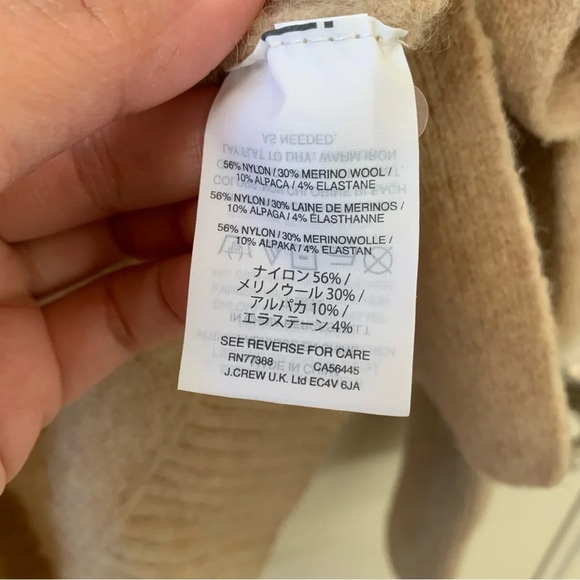 J.Crew V-neck Women’s merino wool alpaca Neutral Sweater Tan medium - Picture 6 of 7